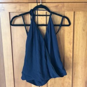 L'AGENCE - Women - Black Riviera Silk Halter Top
